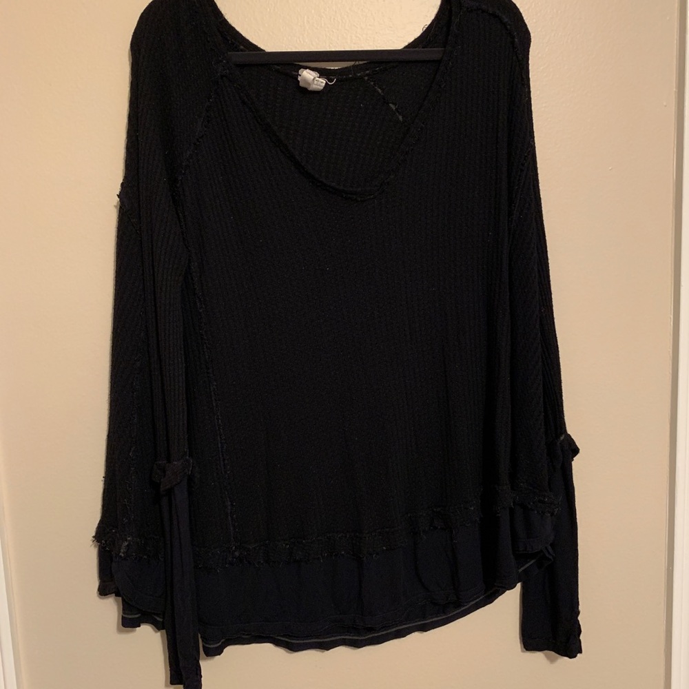 We the free black thermal long sleeve top